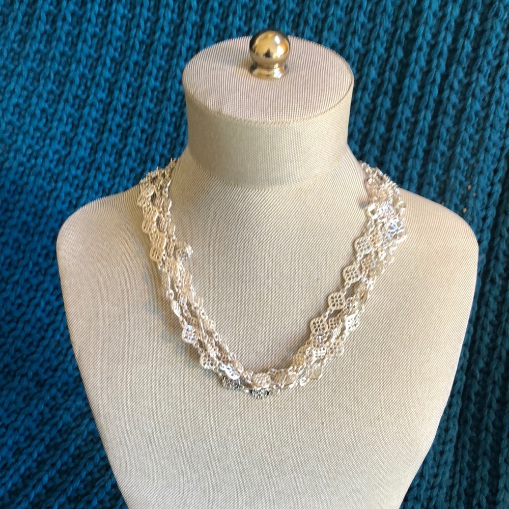 Stella and Dot Devon Convertible Silver Necklace